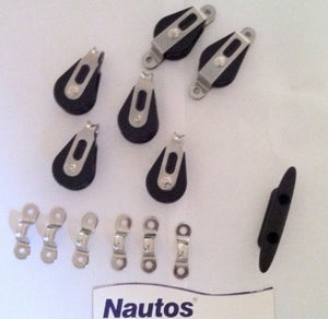 Nautos #001R - Lazy Jack Kit Type A-Small Size (Boats up to 31') - Rope Included