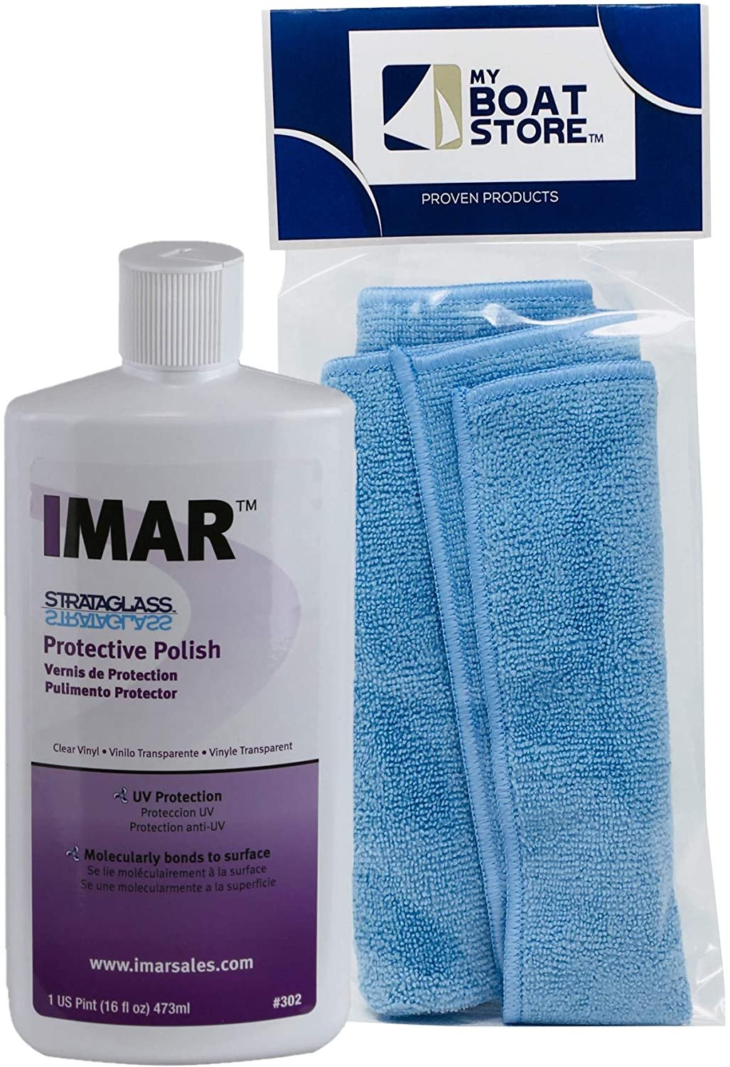 MyBoatStore Imar 302 Strataglass Polish Bundle with a Microfiber Detailing Cloth (2 Total Items)