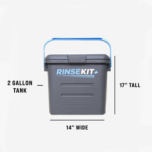 2 Gallon RinseKit Plus Portable Shower + Pressure Booster Pump