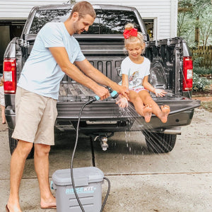 2 Gallon RinseKit Plus Portable Shower + Pressure Booster Pump